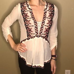 Free People deep V blouse